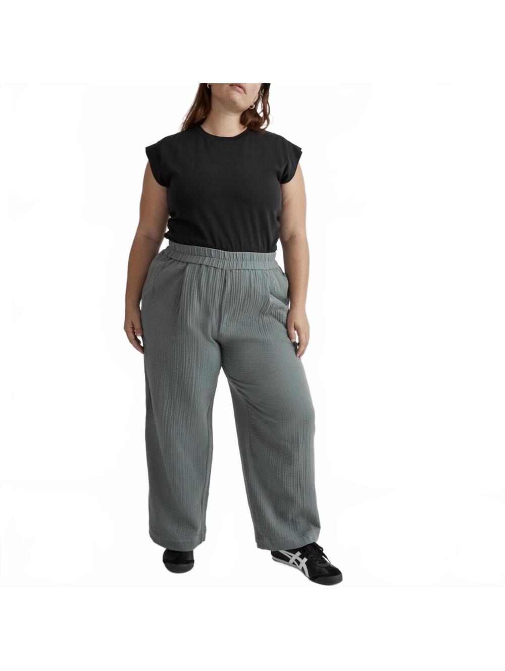 Madewell The Plus Untailored Wide Leg Crop Pants Architect Green NWT 3X